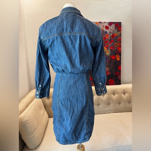 VERONICA BEARD Keston Snap-Front Denim Shirt Dress 4 - Picture 6 of 13
